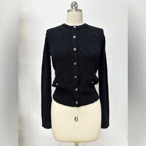 Chanel Coco Beach Black Knit Cardigan